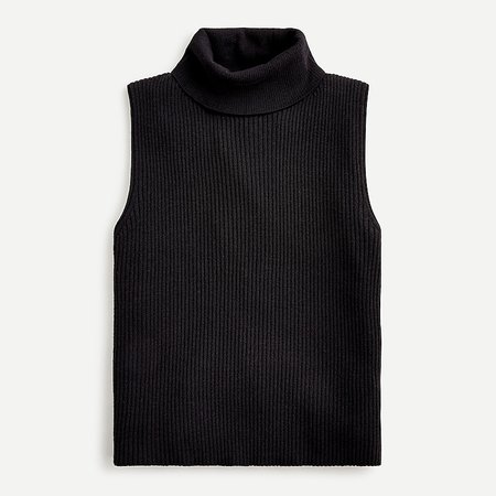 J.Crew: Ribbed Mockneck Sweater Tank For Women black