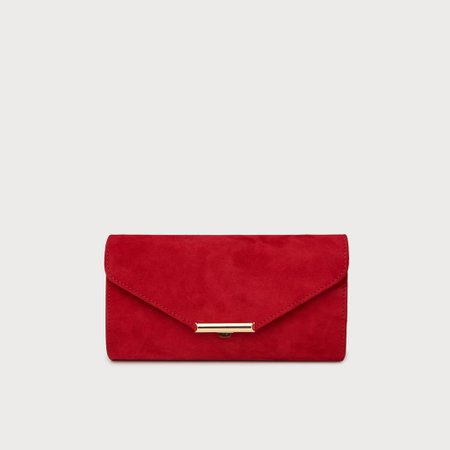 Lucy Red Suede Envelope Clutch | Handbags | L.K.Bennett