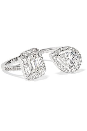 Messika | My Twin Toi & Moi 18-karat white gold diamond ring | NET-A-PORTER.COM