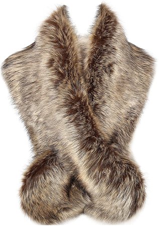 BABEYOND Women’s Faux Fake Fur Collar Shawl Faux Fur Scarf Wrap for Winter Coat 1920s Flapper Outfit 120cm/47.2" Long (Camel) at Amazon Women's Coats Shop