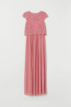 Pleated Maxi Dress - Pink