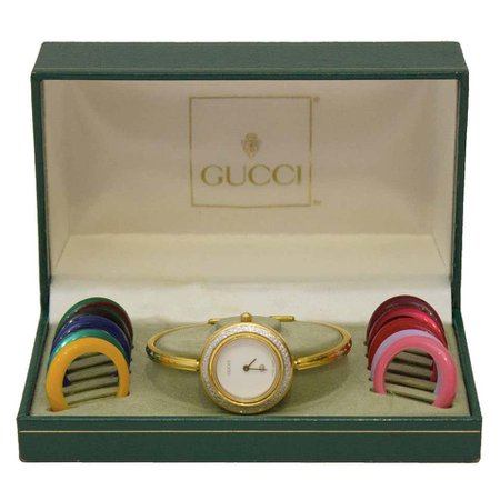 1970's Gucci Interchangeable Bezels Watch at 1stDibs