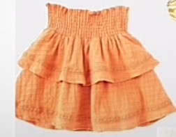 orange preppy love shack fancy skirt