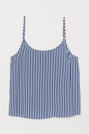 Patterned Camisole Top - White/blue striped - | H&M US