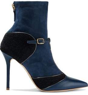 Sadie 100 Suede, Lurex And Leather Ankle Boots