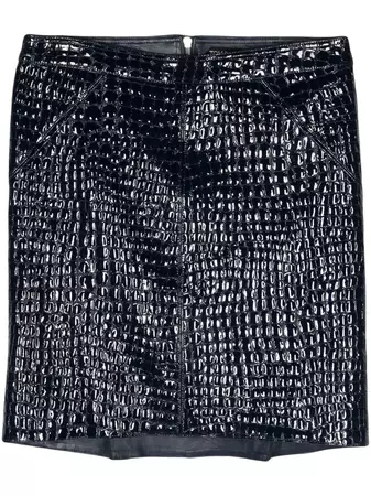 TOM FORD crocodile-embossed Leather Miniskirt - Farfetch