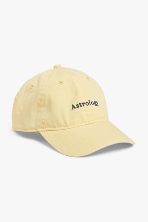 Embroidered baseball cap - Light yellow - Hats - Monki WW