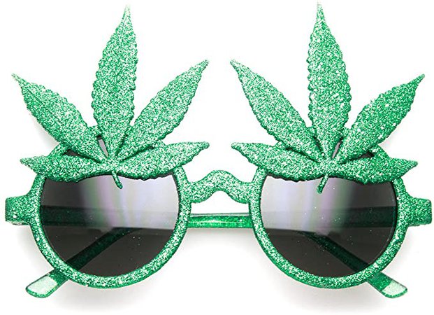 Amazon.com: Marijuana Leaf Ganja Bud Pot Weed Fun Novelty Party Sunglasses (Green): Clothing