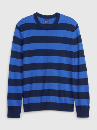black and blue striped crewneck sweater long sleeve shirt