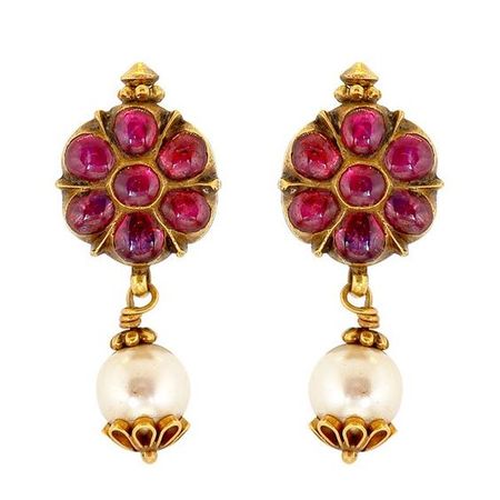 pearl ruby earrings antique