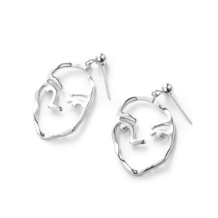 S925 sterling silver fun face earrings art abstract funny portrait earrings earrings - Buy Online in Kuwait. | blszhang Products in Kuwait - See Prices, Reviews and Free Delivery over KD 20.000 | Desertcart