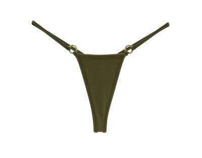 Green Thong Bottom | Olive Women's Thongs | Rhinestone Underwear