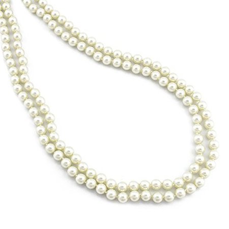 Evening in Paris 90" Glass Pearl Necklace - LookLuv