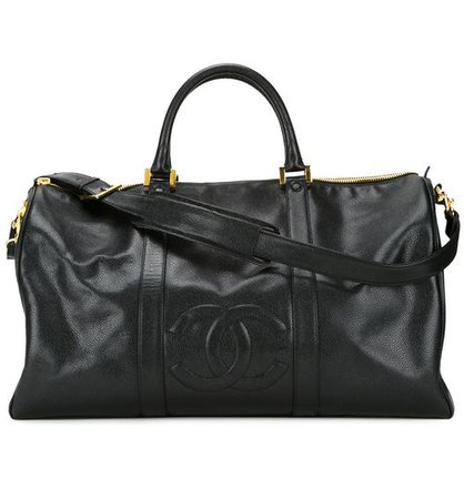 Chanel Duffle Boston Luggage Black Caviar Leather Weekend/Travel Bag - Tradesy
