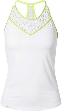 L'Etoile Sport - Striped Pointelle-knit And Stretch-jersey Tank - White