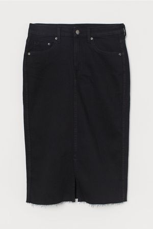 Denim pencil skirt - Black - Ladies | H&M GB