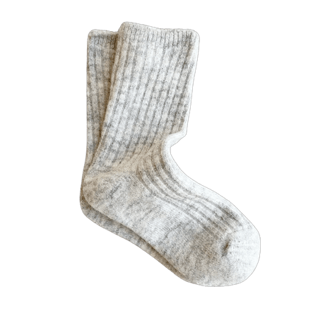 Merino wool blend socks Light Grey | Warm wool knitted socks