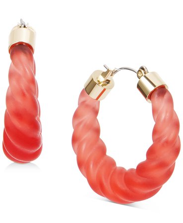 INC International Concepts Gold-Tone Frosted Resin Twist Hoop Earrings, Created for Macy's & Reviews - Earrings - Jewelry & Watches - Macy's