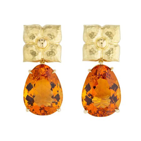 Paloma Picasso for Tiffany and Co. Gold and Citrine Earrings For Sale at 1stDibs