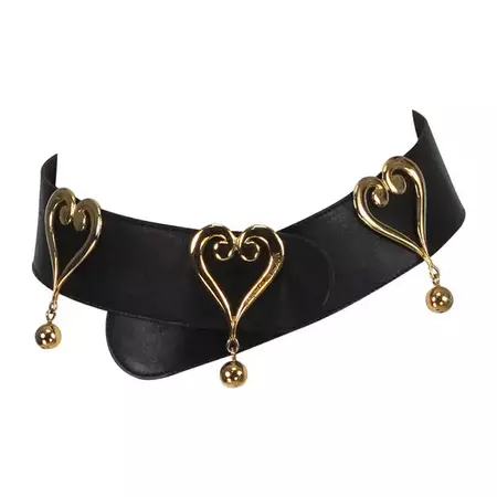 1980s Moschino Redwall leather hearts belt For Sale at 1stDibs