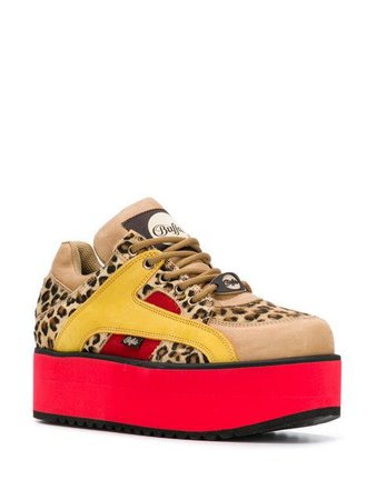 Buffalo leopard print sneakers