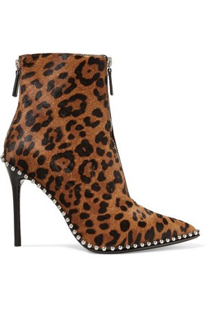 Alexander Wang | Eri studded leopard-print calf hair ankle boots | NET-A-PORTER.COM