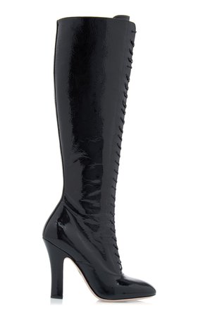 Patent Leather Knee High Boots by Miu Miu | Moda Operandi
