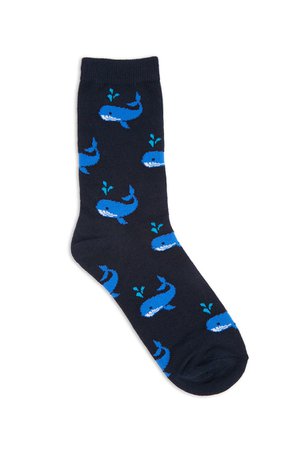 Men Whale Print Crew Socks | Forever 21