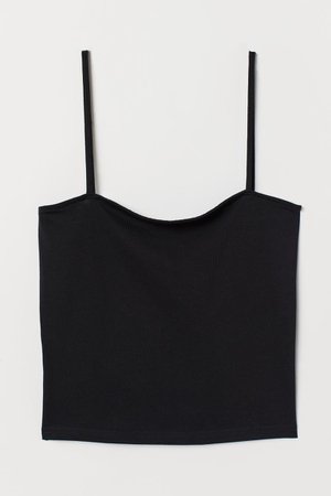 Cropped Jersey Camisole Top - Black - Ladies | H&M US