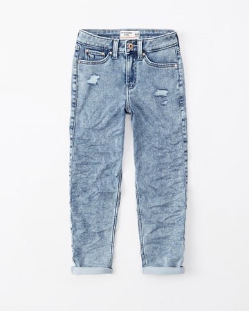 girls high rise mini mom jeans | girls bottoms | Abercrombie.com