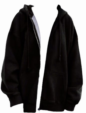 black unzipped hoodie