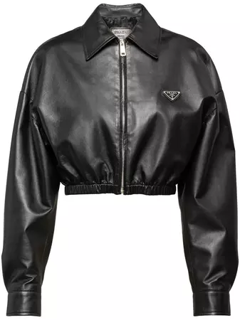 Prada Cropped Leather Jacket - Farfetch