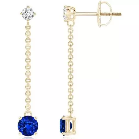 sapphire drop gold earrings - Google Search