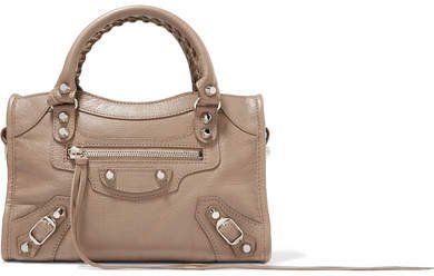 Classic City Aj Textured-leather Tote - Beige