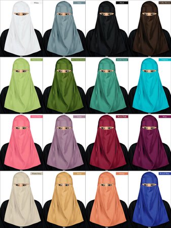 Mybatua Soft Crepe Niqab Set Niqab Hijab 100x100 CM | Etsy