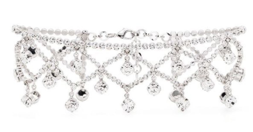Alessandra Rich crystal tiara choker