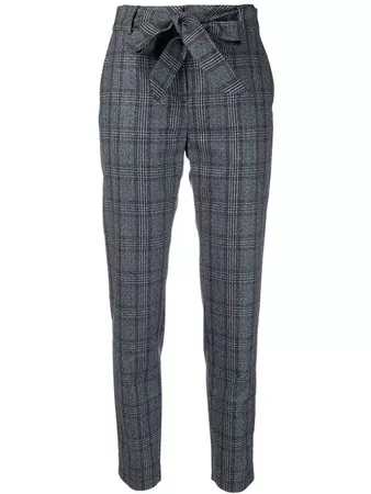 Eleventy Checked Belted Trousers