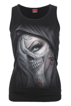 Dead Hand Razor Back Black Gothic Vest Top by Spiral Direct