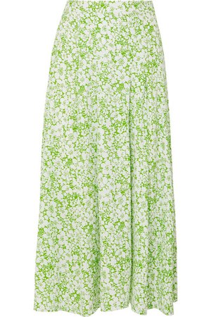 Faithfull The Brand | Cuesta pleated floral-print crepe midi skirt | NET-A-PORTER.COM