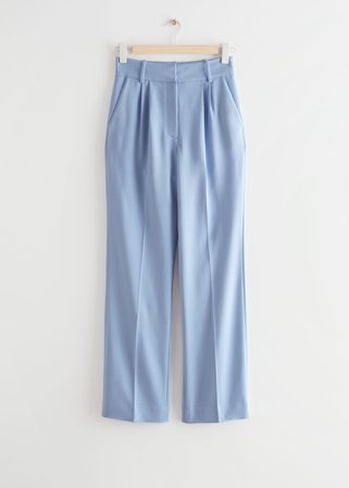 Straight High Waist Trousers - Light Blue - Trousers - & Other Stories