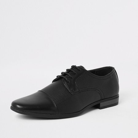 Black embossed lace-up derby shoes - Shoes - Shoes & Boots - men