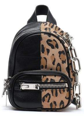 Attica Leopard-print Suede And Textured-leather Backpack