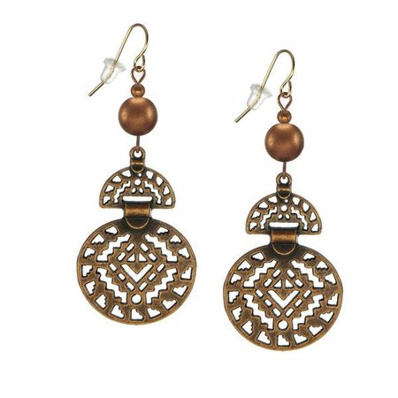 Handmade Jewelry by Dawn Boho Style Copper Drops with Bead Earrings - Overstock - 31440505