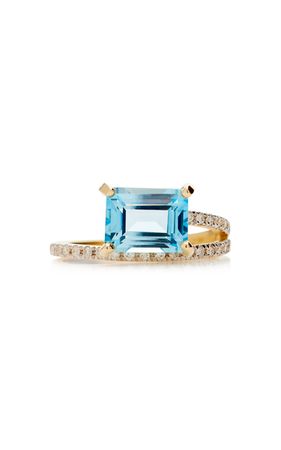 Blue Topaz And Diamond Point Of Focus Ring By Mateo | Moda Operandi