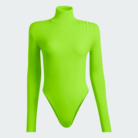 adidas Turtleneck Rib Knit Bodysuit - Green | adidas US