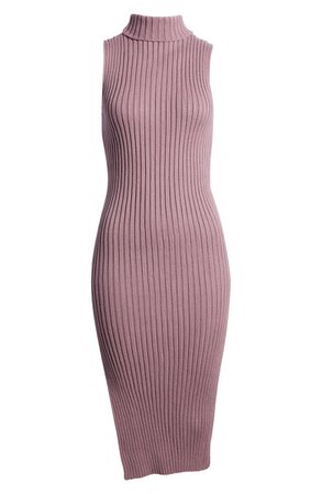VICI Collection Ribbed Mock Neck Sleeveless Dress | Nordstrom
