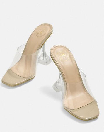 Nude Satin Diamante Heeled Sandals