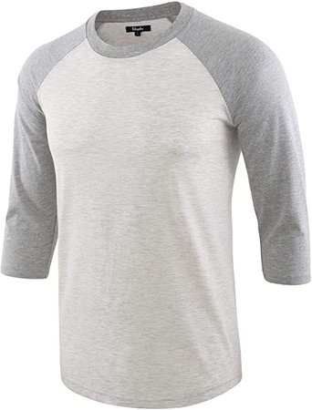 Estepoba Men's Casual Basic Vintage 3/4 Raglan Sleeve Jersey Baseball Tee Shirt H.Oatmeal/H.Gray M at Amazon Men’s Clothing store