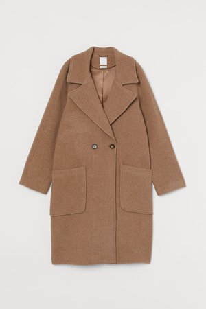 Wool-blend Coat - Dark beige melange - Ladies | H&M US
