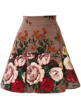 Dolce & Gabbana Floral-Print A-Line Skirt